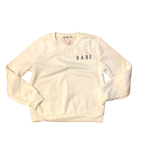 Positive Self Talk “babe” mental health graphic crewneck sweatshirt medium - Picture 7 of 11